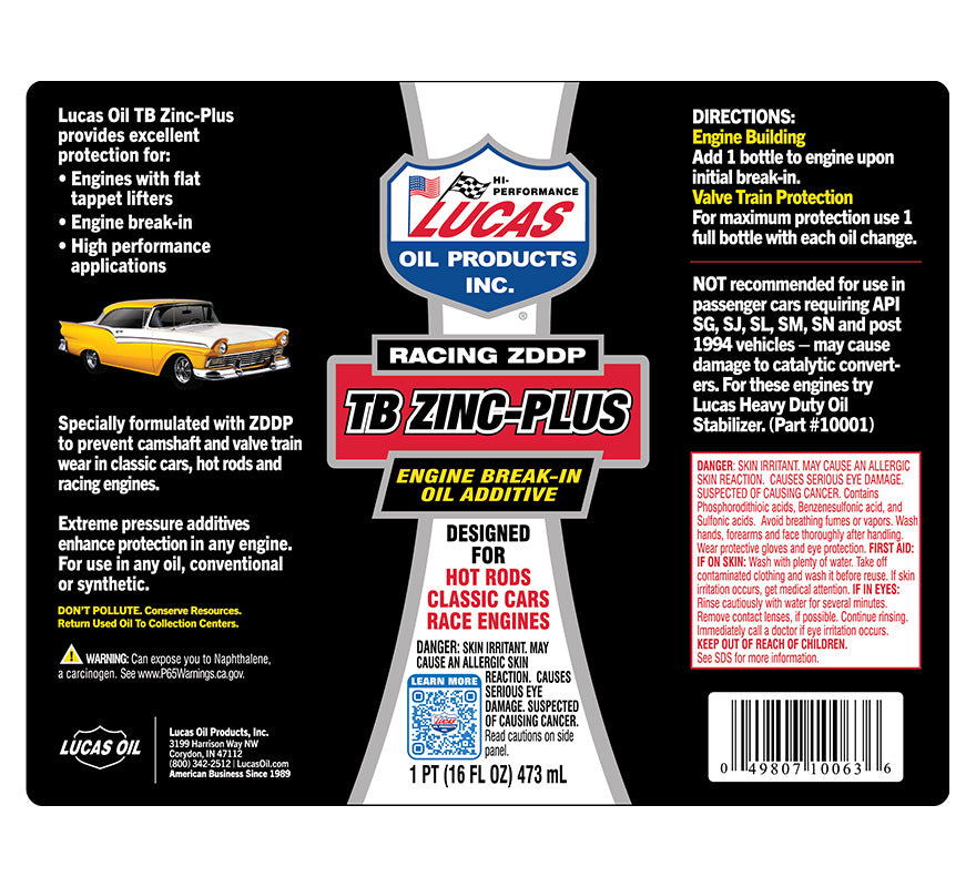 Lucas Oil 10063 Engine Break-In Oil Additive - 16 oz