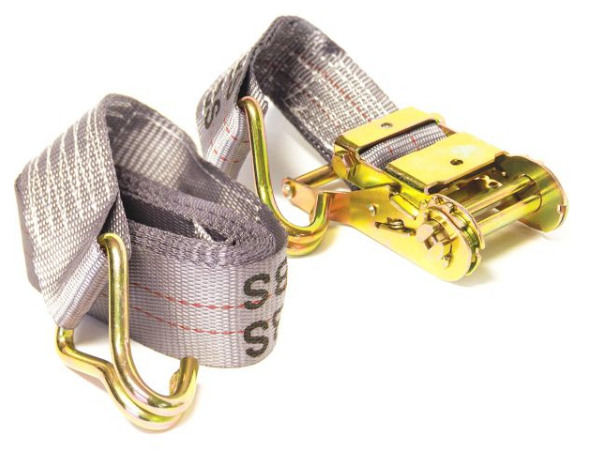 2" x 15' 1.46K ratchet strap with J-hook