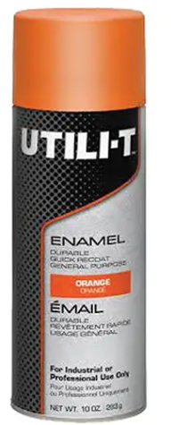UTILI-T™ General Purpose Enamel Spray Paint, Orange, Gloss, 10 oz./283 g, Aerosol Can