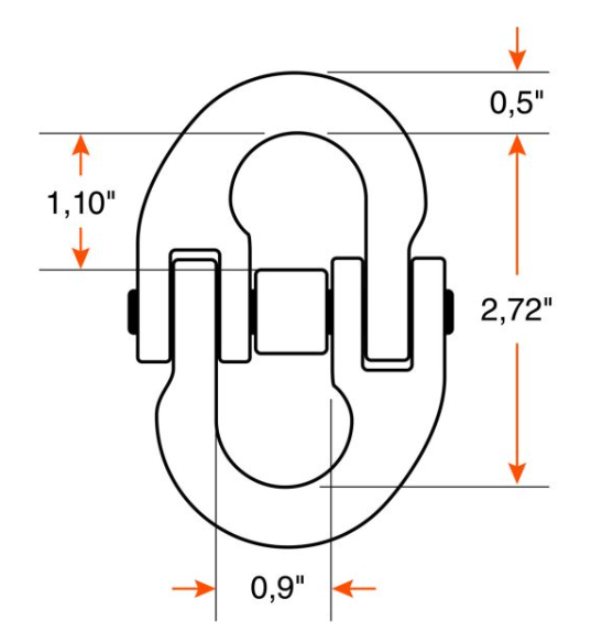 3/8" grade 100 8.8K yoke connecting link
