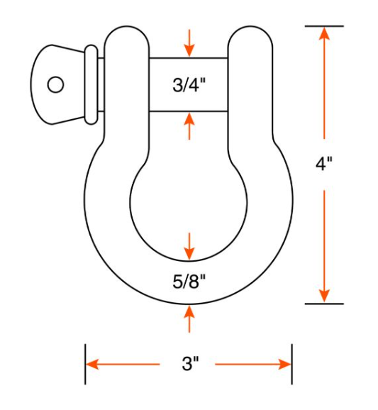 5/8" 7165 lbs galvanized screw pin anchor shackle