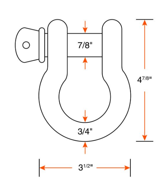 3/4" 10 472 lbs galvanized screw pin anchor shackle
