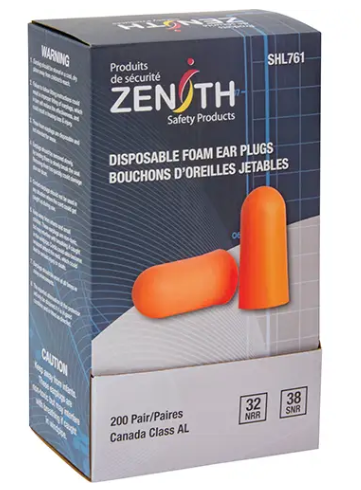 Zenith Safety Products Foam Earplugs, Pair - Polybag
