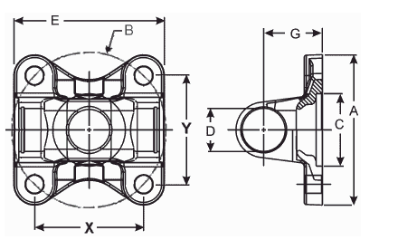 1210 Flange Yoke 2-2-1049