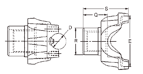 1350 Serie End Yoke - Round Bore 3-4-613-1