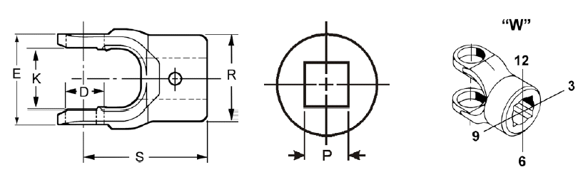 1000 series End Yoke - Square Bore 10-4-22