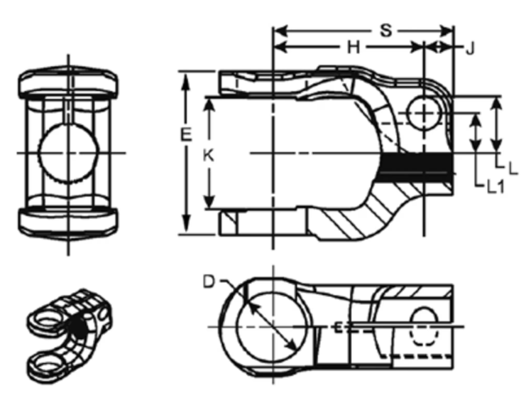 1000 series Steering Shaft Yoke 10-4-561SX