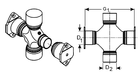 1610 Series, Half Round style U-Joint 5-674X