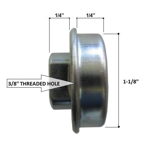 FEMALE THREADED FLANGE BEARING 3/8ID 1 1/8OD GLIDER CHAIR BEARING