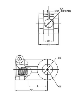 CM-RC10034, Hydraulic Cylinder Split Clevis Mount
