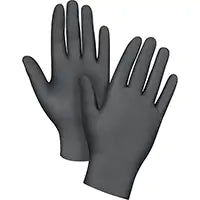 Puncture-Resistant Medical-Grade Disposable Gloves, Medium, Nitrile, 5-mil, Powder-Free, Black, Class 2