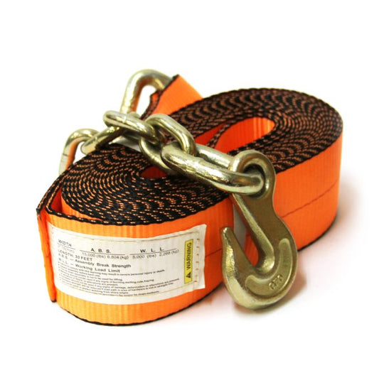 3" x 30' 5K strap with chain and hook SMARTOW