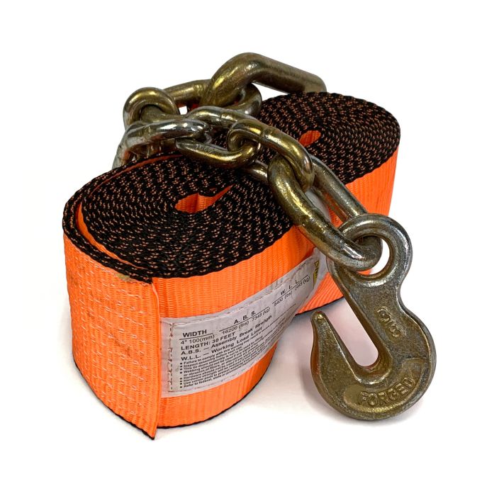 4" x 30' 5.4K strap with chain and hook SMARTOW