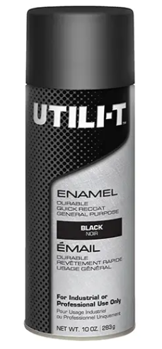 Rust-Oleum  UTILI-T™ General Purpose Enamel Spray Paint, Black, Gloss, 10 oz./283 g, Aerosol Can