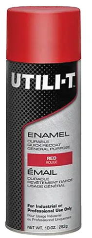 UTILI-T™ General Purpose Enamel Spray Paint, Red, Gloss, 10 oz./283 g, Aerosol Can