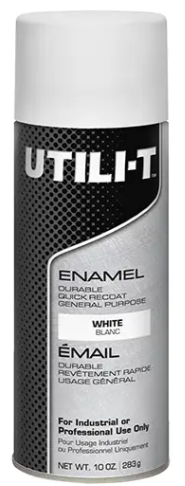 UTILI-T™ General Purpose Enamel Spray Paint, White, Gloss, 10 oz./283 g, Aerosol Can