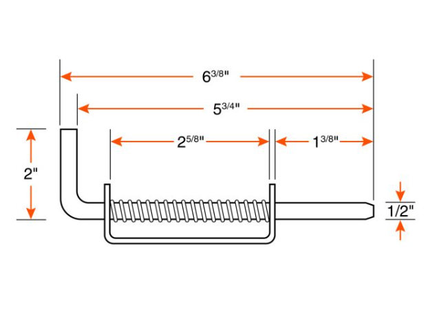 Spring latch 1/2" pin