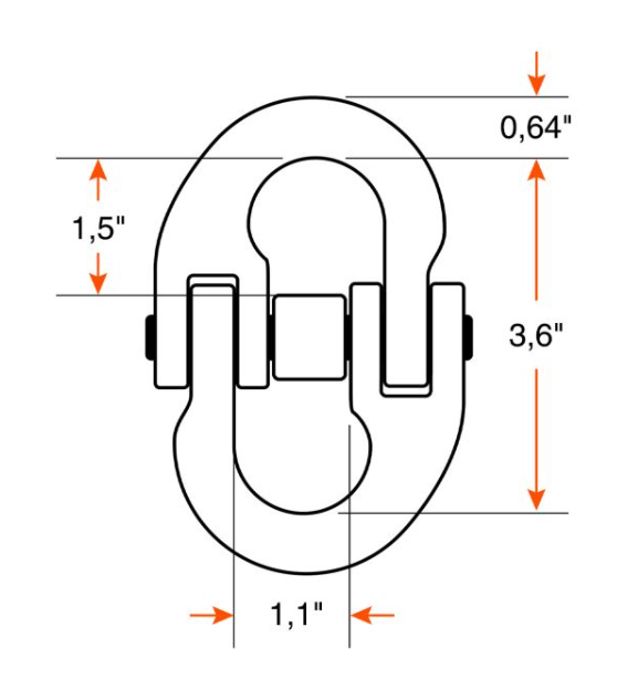 1/2" grade 100 15K yoke connecting link