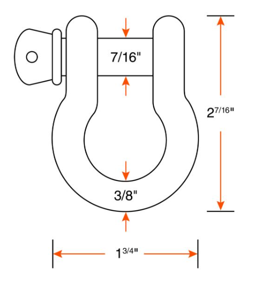 3/8" 2204 lbs galvanized screw pin anchor shackle