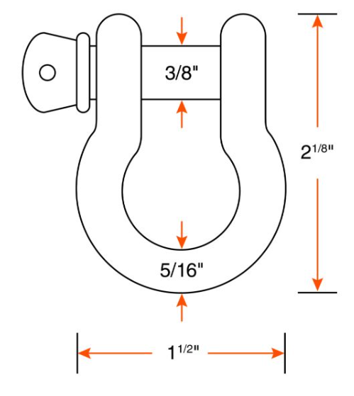 5/16" 1653 lbs galvanized screw pin anchor shackle