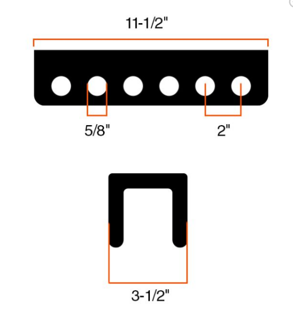 2 5/16" 14K coupler and 20K zinc plated long channel (bolts and nuts included)