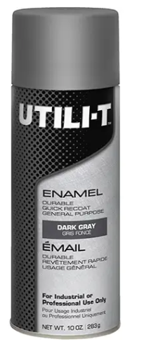 UTILI-T™ General Purpose Enamel Spray Paint, Dark Grey, Gloss, 10 oz./283 g, Aerosol Can
