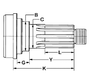 Splined Midship Tube Shaft 5-53-191