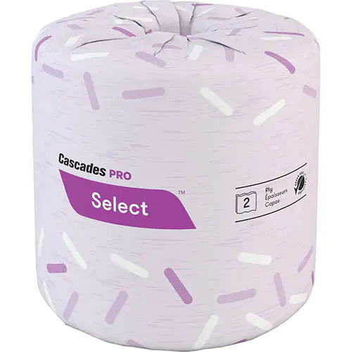 Pro Select® Toilet Paper, 2 Ply, 500 Sheets/Roll, White (case of 48)