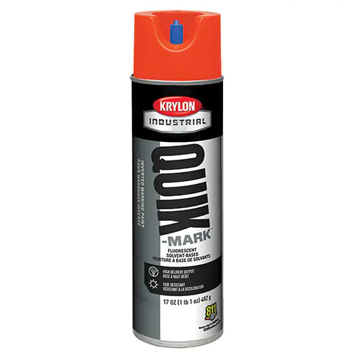 Industrial Quik-Mark™ Solvent-Based Inverted RED Marking Paint, 17 oz., Aerosol Can