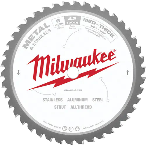 Endurance® General Purpose Circular Saw Blade, 8", 42 Teeth, Metal Use
