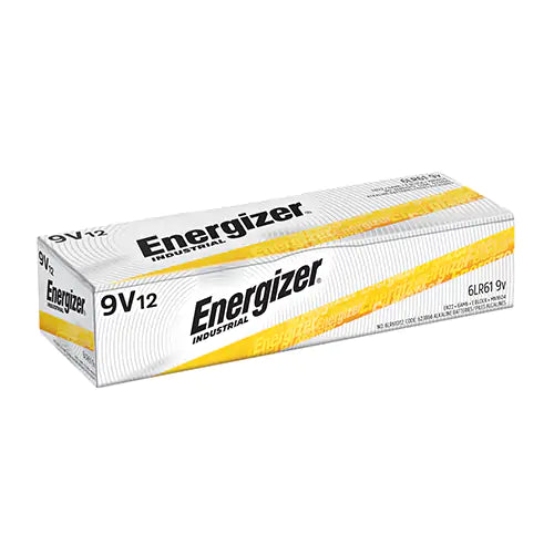 Alkaline Industrial Batteries, 9V Box of 12