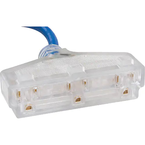 TPE-Rubber Extension Cord with Light Indicator, All-Weather, SJEOW, 14/3 AWG, 15 A, 3 Outlet(s), 25'
